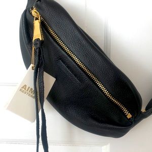 Aimee Kestenberg Milan Bum Bag black leather/ gold